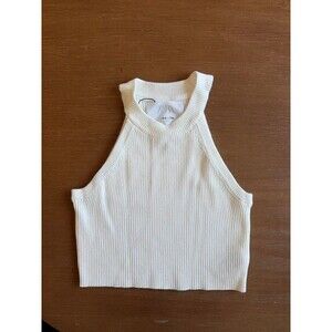 New Zara Girls 8-9 years old white halter ribbed top